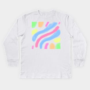 Colorful watercolor abstract texture art design Kids Long Sleeve T-Shirt